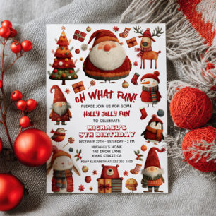 Invitación ¡Qué divertido fiesta de cumpleaños de los Navidad
