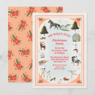 Invitación Qué divertido Fiesta de Navidades de la escena de
