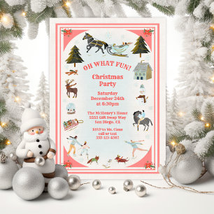 Invitación Qué divertido Fiesta de Navidades de la escena de