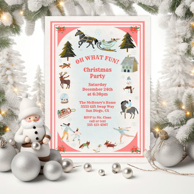 Invitación Qué divertido Fiesta de Navidades de la escena de  (Subido por el creador)
