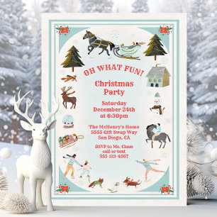 Invitación Qué divertido Fiesta de Navidades de Winter Villag
