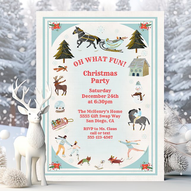 Invitación Qué divertido Fiesta de Navidades de Winter Villag (Subido por el creador)