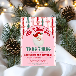Invitación Qué divertido Santa Rosa Cumpleaños de Navidad 3er