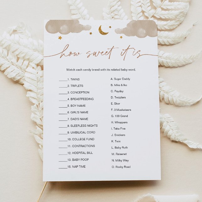 Invitación Qué Dulce Es Candy Bar Twinkle Star Baby Game (Subido por el creador)