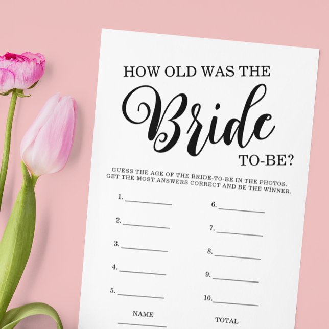 Invitación Qué edad tenía el juego de la ducha de novia (Subido por el creador)