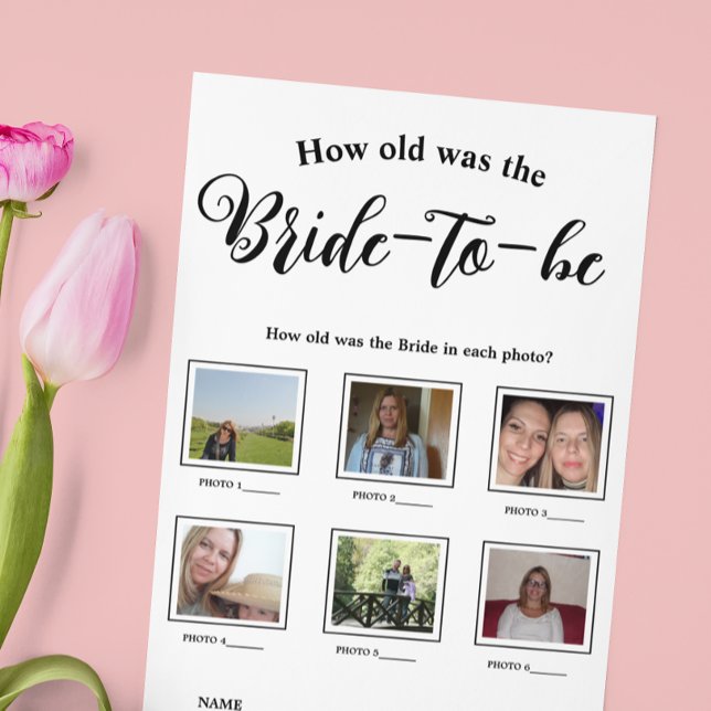 Invitación Qué edad tenía el juego de la ducha de novia (Subido por el creador)