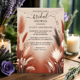 Invitación Que el Boho rústico Otumn Ombre Brown Bridal Showe