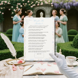 Invitación ¿Qué elegiría ella? Juego de la ducha de novia flo