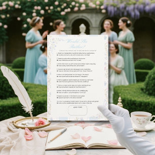 Invitación ¿Qué elegiría ella? Juego de la ducha de novia flo