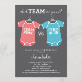 Invitación ¿Qué equipo? Baby Shower de revelación de género