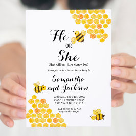 Invitación ¿Qué hará la abeja bebé Género revelar ducha?