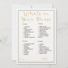 Invitación ¿Qué hay en tu bolso de la ducha blanca de novias?