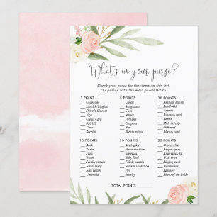 Invitación Qué hay en tu bolso juego de ducha de novias
