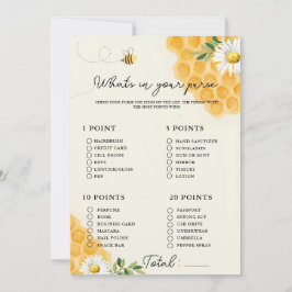 Invitación qué hay en tu bolso juego de ducha para bebés Tarj