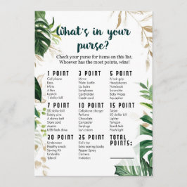 Invitación Qué hay en tu bolso Safari Baby Shower Game