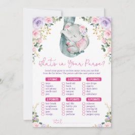 Invitación ¿Qué hay en tu juego de Baby Shower con Elephant?