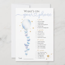 Qué hay en tu juego de Baby Shower con globo azul