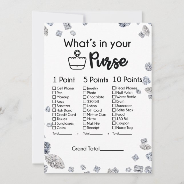 Invitación ¿Qué hay en tu juego de ducha de novia? (Anverso)