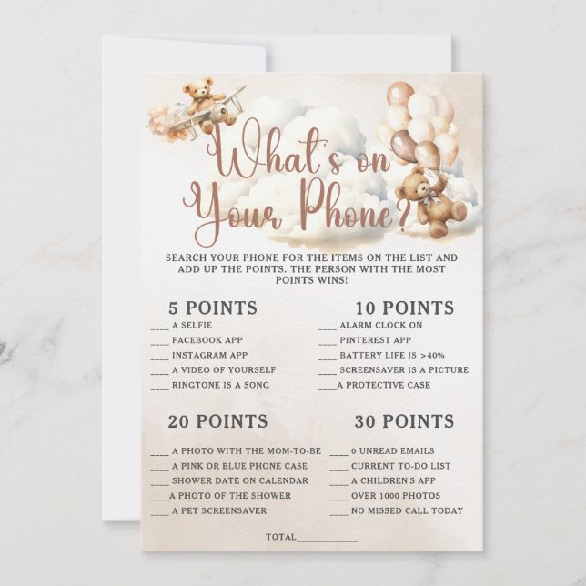 Invitación ¿QUÉ HAY EN TU PORTÁTIL DE Baby Shower? (Anverso)