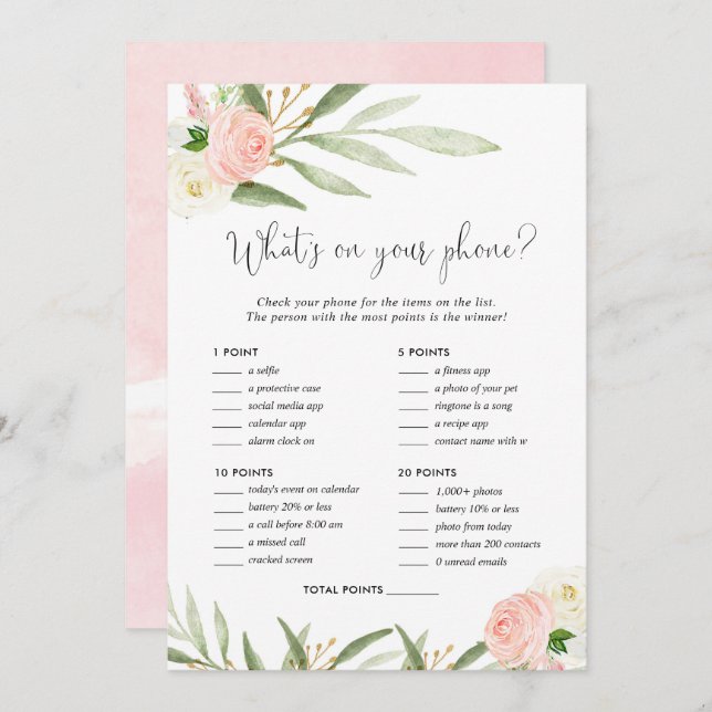 Invitación ¿Qué hay en tu teléfono? (Anverso / Reverso)