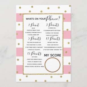 Invitación ¿Qué hay en tu teléfono, novia en el juego?