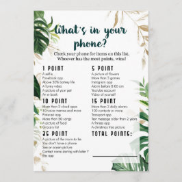 Invitación Qué hay en tu teléfono Safari Baby Shower Game