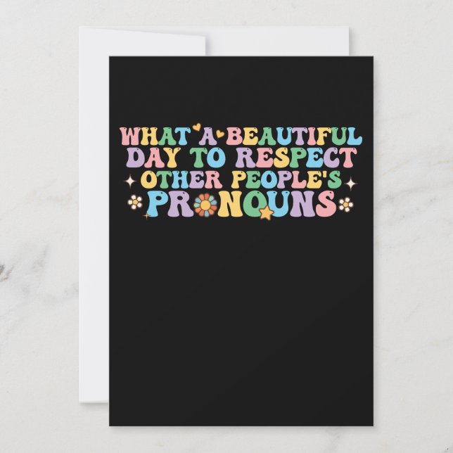 Invitación Qué hermoso día para respetar el pro de otras pers (Anverso)