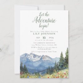Invitación Que la aventura comience Baby Shower de montaña