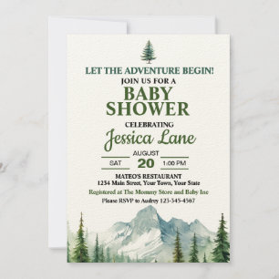 Invitación Que la aventura comience el Baby Shower de Rocky M