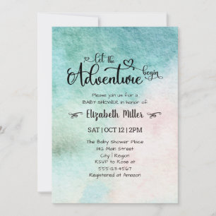 Invitación Que la aventura comience la acuarela Baby Shower