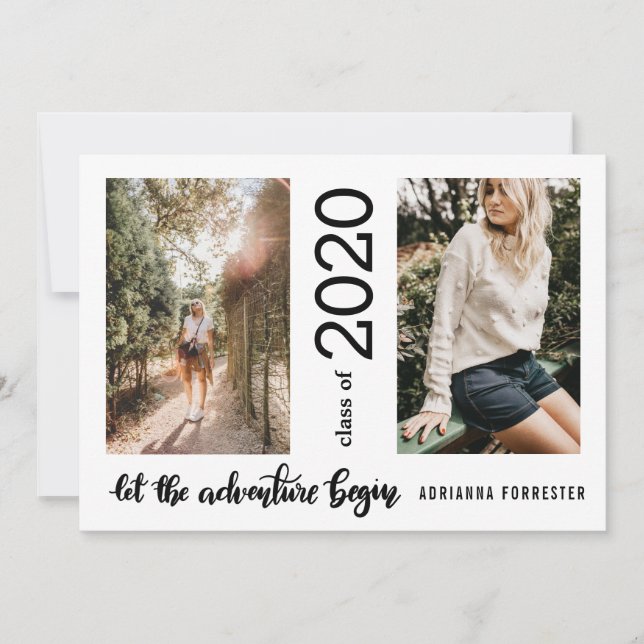 Invitación Que la aventura comience la clase de graduado de 2 (Anverso)