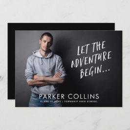 Invitación Que la aventura comience la fiesta de graduación d