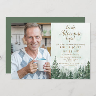 Invitación Que la aventura comience la jubilación de la foto