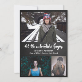 Invitación Que la aventura empiece a dar chalkboard | Graduad