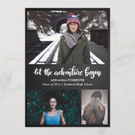 Invitación Que la aventura empiece a dar chalkboard | Graduad