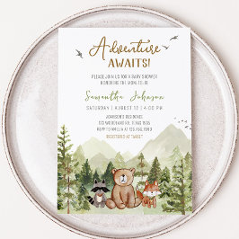 Invitación Que la aventura empiece Baby Shower