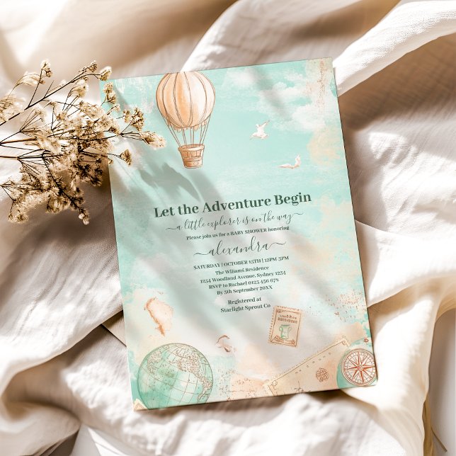 Invitación Que la aventura empiece Baby Shower (Subido por el creador)