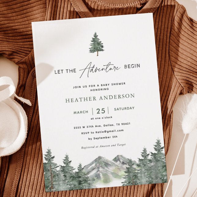 Invitación Que la aventura empiece Mountain Boy Baby Shower (Subido por el creador)