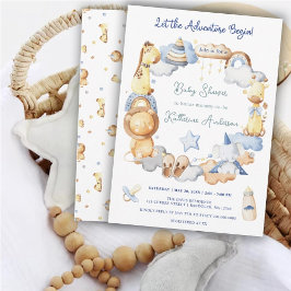 Invitación Que la aventura empiece niño bebé juguete Baby Sho