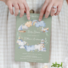 Invitación Que la aventura empiece niño bebé juguete Baby Sho