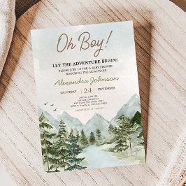 Invitación Que la aventura empiece Woodland Baby Shower