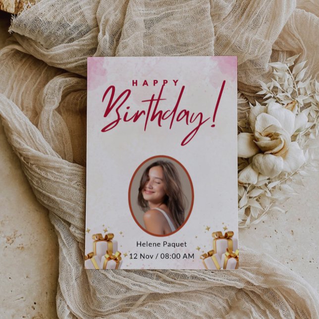 Invitación Que las velas de tu pastel brillen (May the candles on your cake shine bright invitation)