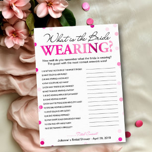 Invitación ¿Qué lleva puesto la novia Juego de la ducha de la