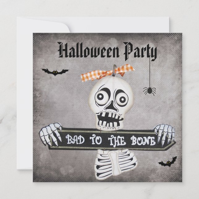 Invitación Qué mal para la fiesta de Halloween de la Damasco  (Anverso)
