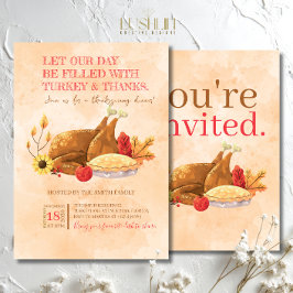 Invitación Que Nuestro Día Esté Lleno de Pavo y Agradecimient