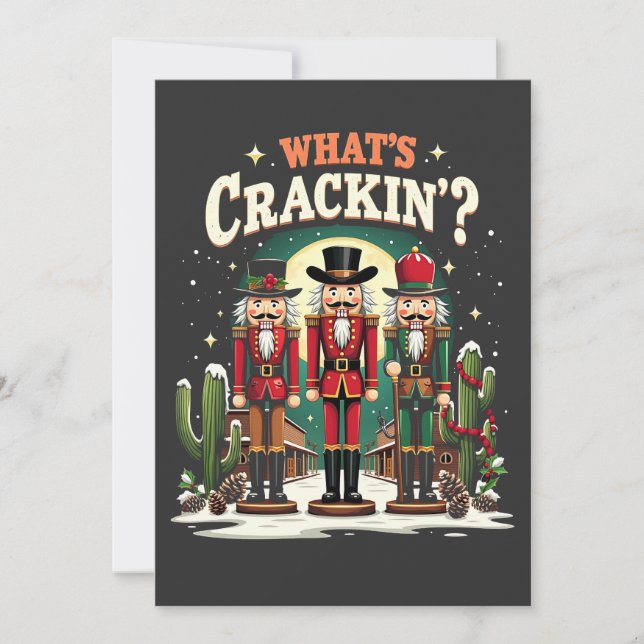 Invitación ¿Qué pasa Cascanueces Cactus de Navidad Divertido (Anverso)