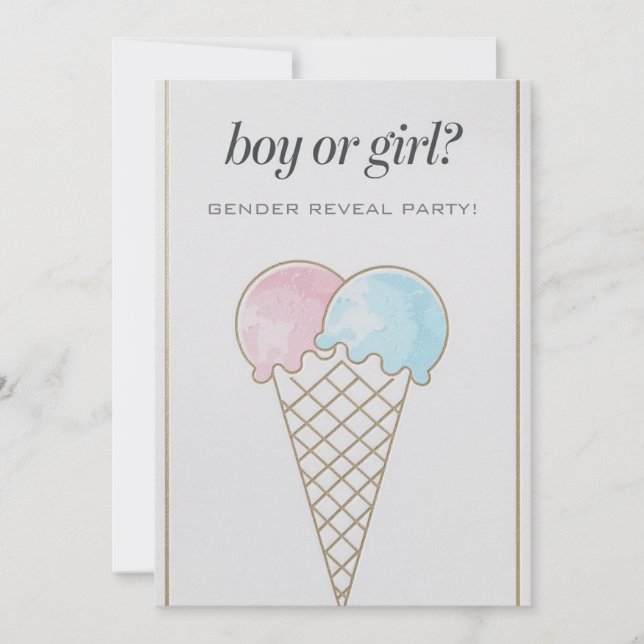 Invitación ¿Qué revela el género de helados de primicia? (Anverso)