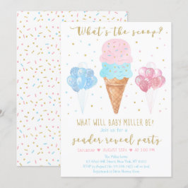 Invitación ¿Qué revela el género de la crema de hielo azul es