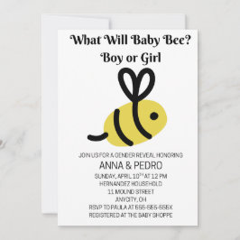 Invitación ¿Qué revelará el fiesta el sexo de Baby Bee?