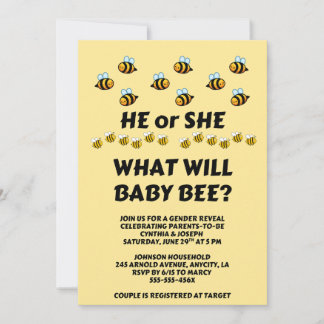 Invitación ¿Qué revelará el fiesta el sexo de Baby Bee?